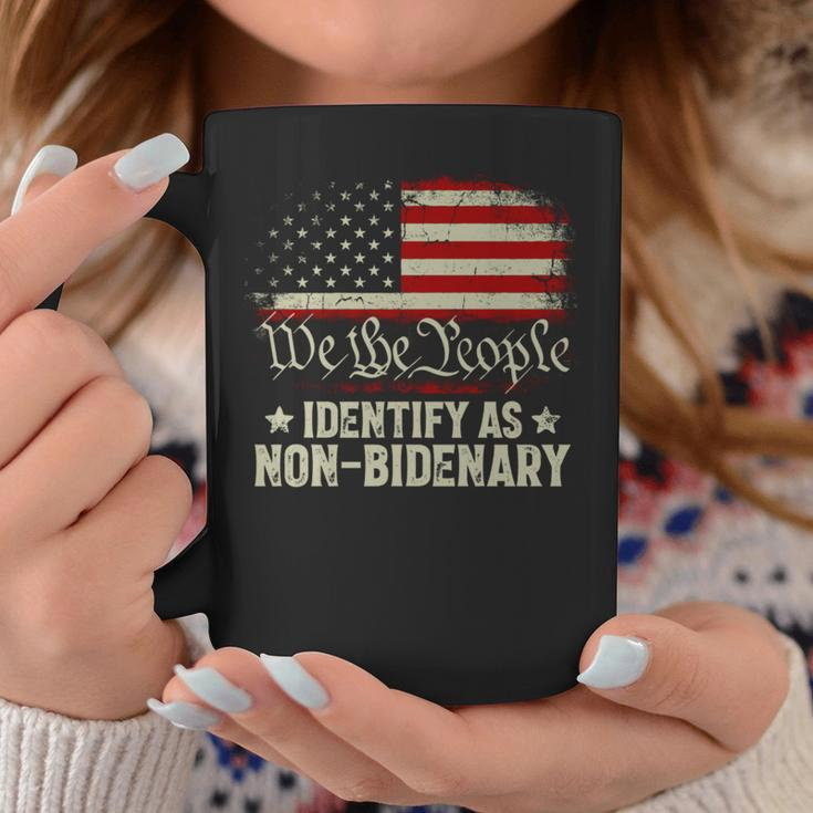 Usa Flag Biden I Identify As Non-Bidenary On Back Coffee Mug Unique Gifts