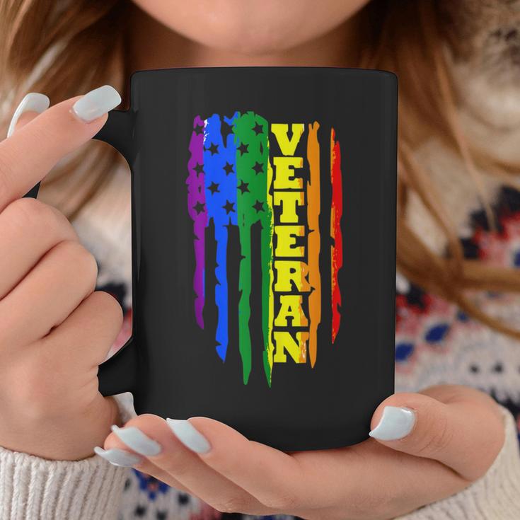 Veteran Lgbt Gay Pride Rainbow American Flag Military Coffee Mug Unique Gifts