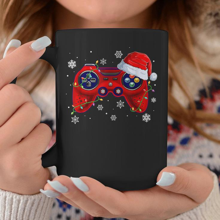 Video Game Controller Christmas Santa Hat Gamer Boys Girls Coffee Mug Funny Gifts
