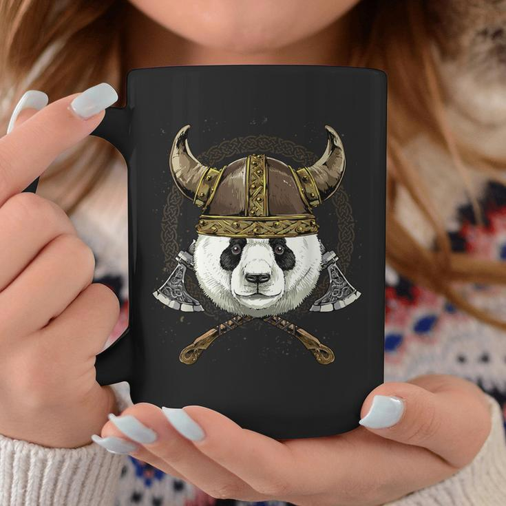 Viking Panda With Viking Helmet Mjolnir Axes Coffee Mug Unique Gifts