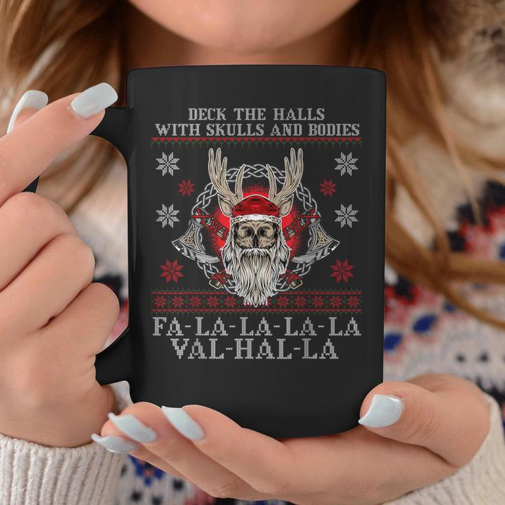 Viking Santa Deck The Halls With Skulls And Bodies Coffee Mug Unique Gifts