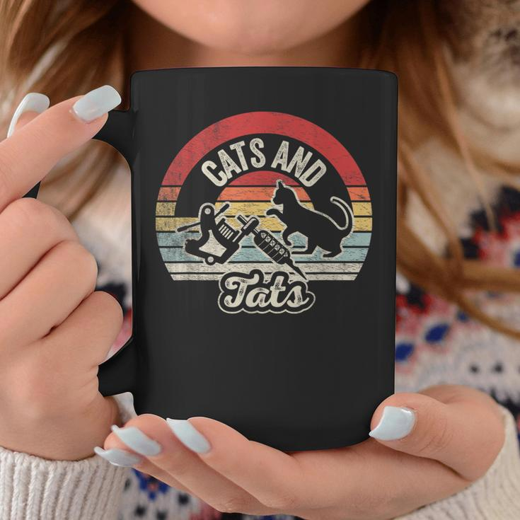 Vintage Cats And Tats Cat Tattoo Lover Cats & Tats Coffee Mug Funny Gifts