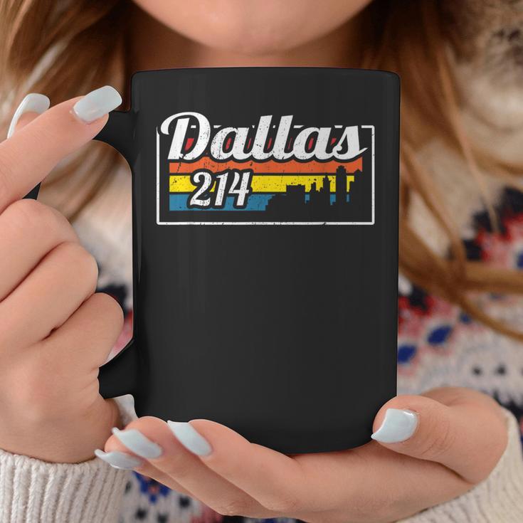 Vintage Dallas Skyline 214 State Of Texas Retro Coffee Mug Unique Gifts