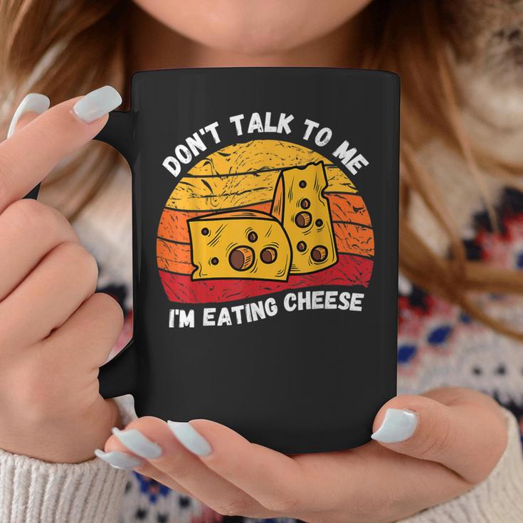 Vintage Don't Talk To Me I'm Eating Cheese Retro Cheese Love Coffee Mug Unique Gifts