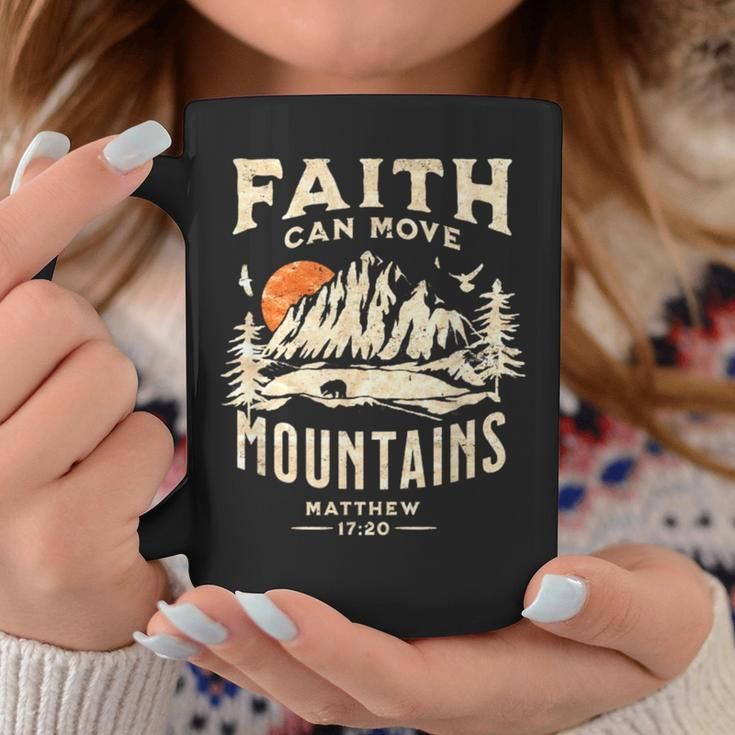 Vintage Faith Can Move Mountains Christian Coffee Mug Unique Gifts
