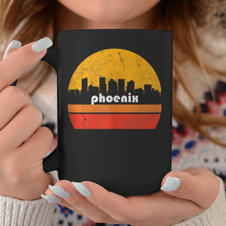 Vintage Phoenix Arizona City Skyline Retro Sunset Weathered Coffee Mug Unique Gifts