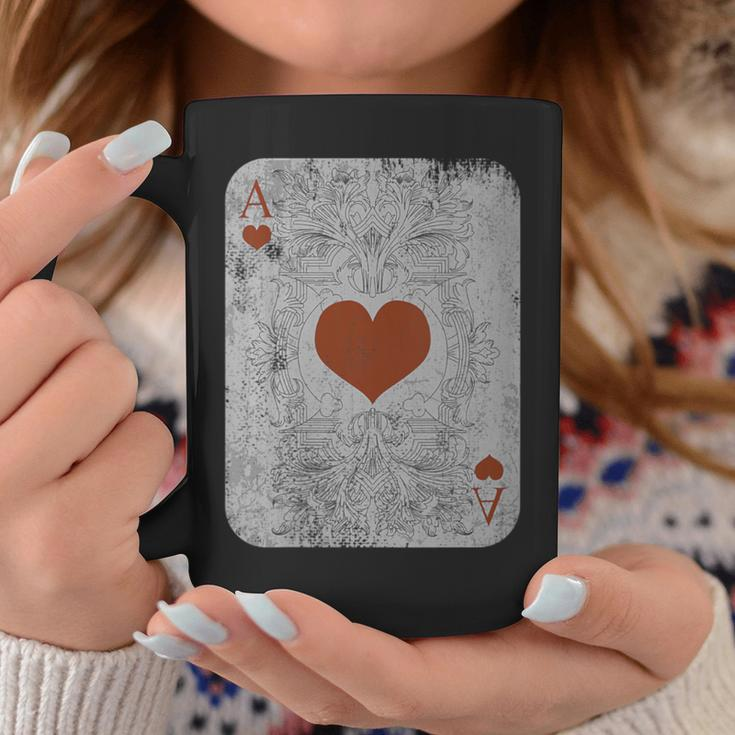 Vintage Poker Playing Cards Ace Of Hearts Coffee Mug Unique Gifts