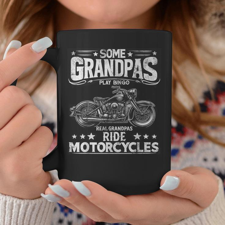 Vintage Real Grandpas Ride Motorcycles Biker Dad Mens Coffee Mug Unique Gifts
