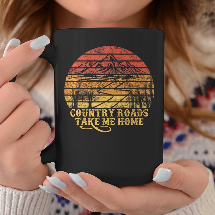 Vintage Retro Music Fans Country Roads Take Me Home Coffee Mug Unique Gifts