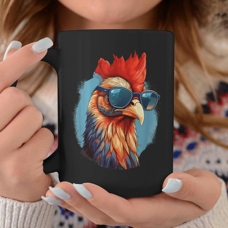 Vintage Rooster Chicken Sunglasses Coffee Mug Unique Gifts