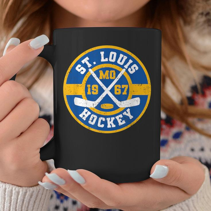 Vintage Stlouis Ice Hockey Bleed Blue Sticks Coffee Mug Unique Gifts