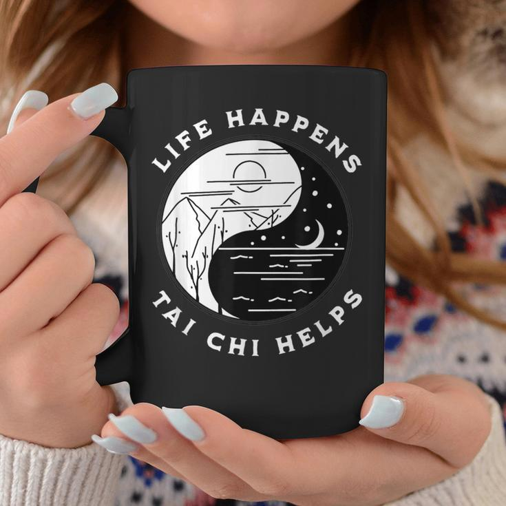 Vintage Tai Chi Life Happens Tai Chi Helps Day Night Coffee Mug Unique Gifts