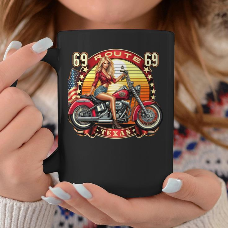 Vintage Texas Pin-Up Girl Biker American Dream Ride Coffee Mug Unique Gifts