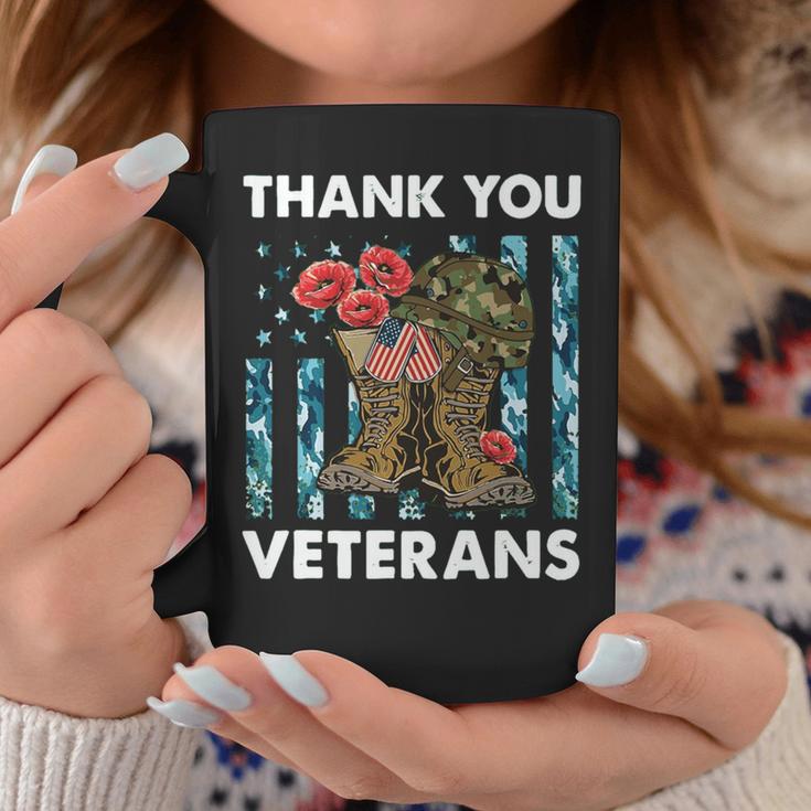 Vintage Thank You Veterans Combat Boots Flower Veteran Day Coffee Mug Unique Gifts