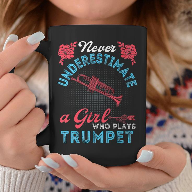 Vintage Never Underestimate Girl Who Plays Trumpet Musical Coffee Mug Unique Gifts