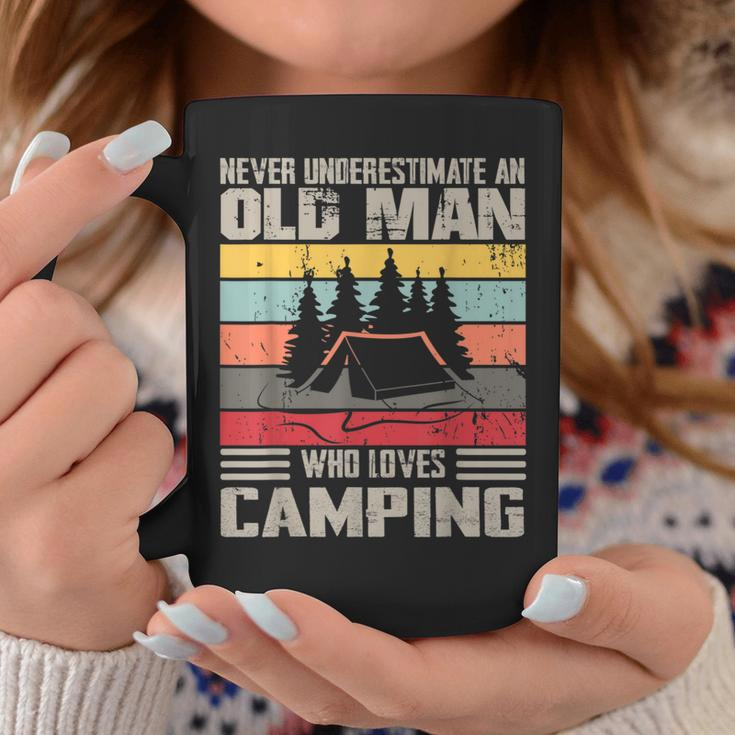 Vintage Never Underestimate An Old Man Who Loves Camping Coffee Mug Unique Gifts