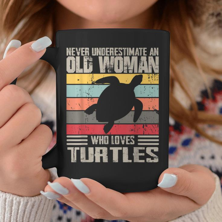 Vintage Never Underestimate An Old Woman Who Loves Turtles Coffee Mug Unique Gifts