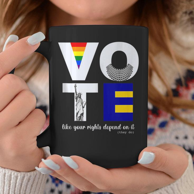 Vote Dissent Collar Statue Of Liberty Pride Flag Equality Coffee Mug Unique Gifts