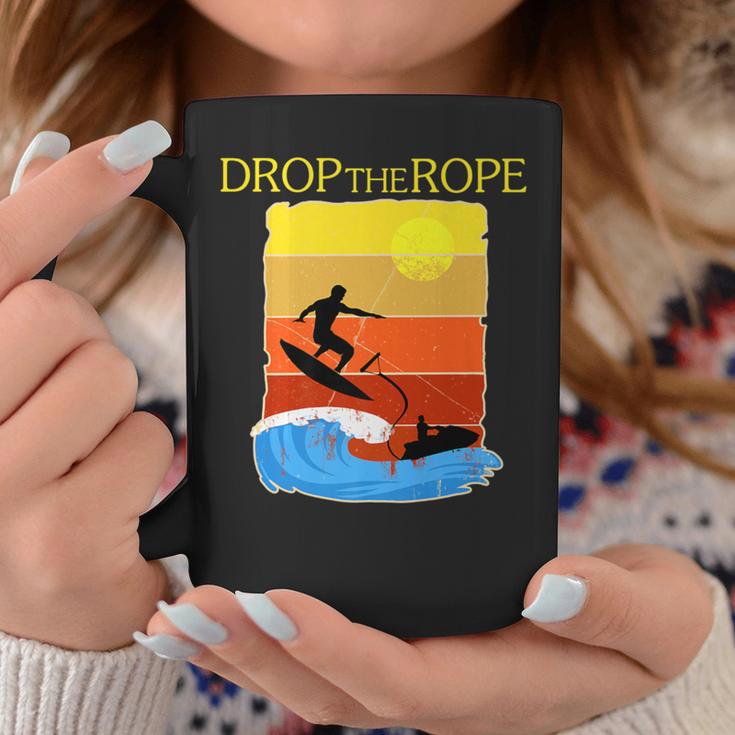 Wake Surfing Boat Lake Wakesuring Drop The Rope Coffee Mug Unique Gifts