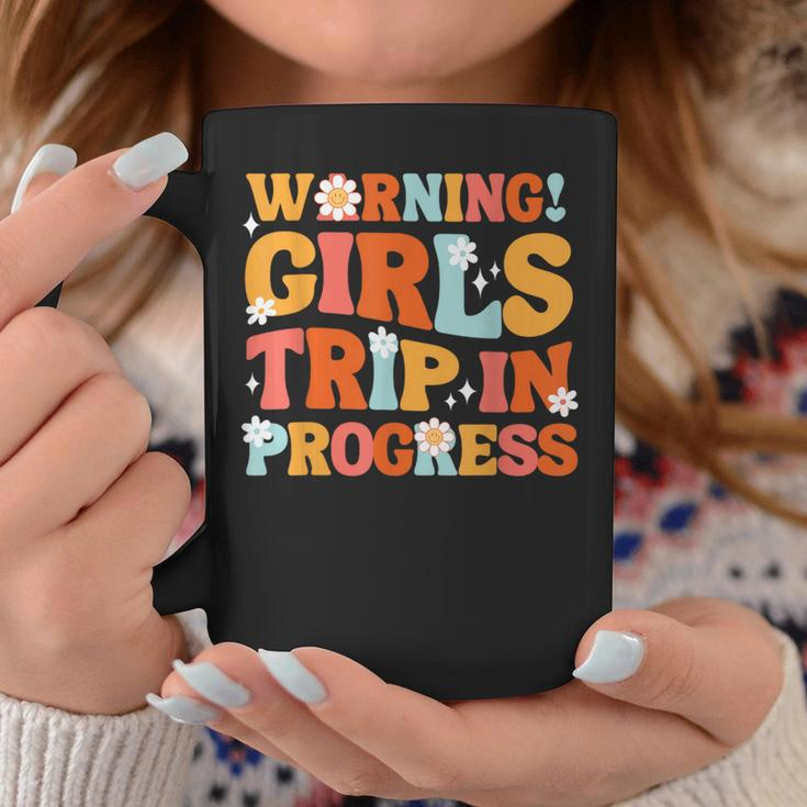 Warning Girls Trip In Progress 2024 Matching Vacation Squad Coffee Mug Funny Gifts