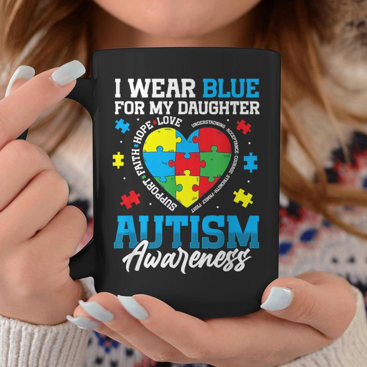 I Wear Blue For My Daughter Autism Awareness Month Heart Coffee Mug Unique Gifts