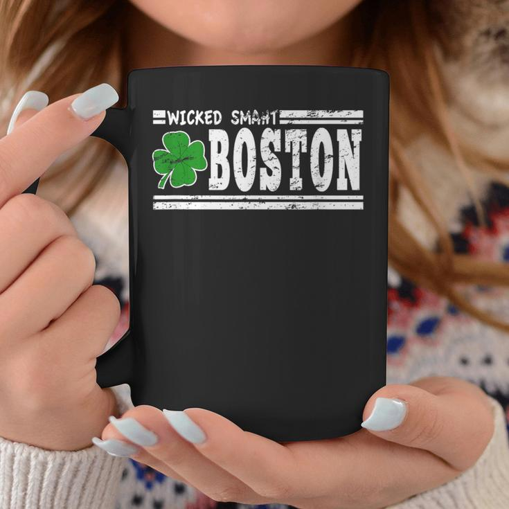 Wicked Smaht Boston Massachusetts Accent Smart Ma Distressed Coffee Mug Unique Gifts