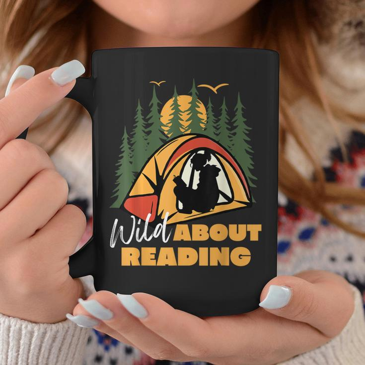 Wild About Reading Books Readers Camping Lovers Teachers Coffee Mug Funny Gifts