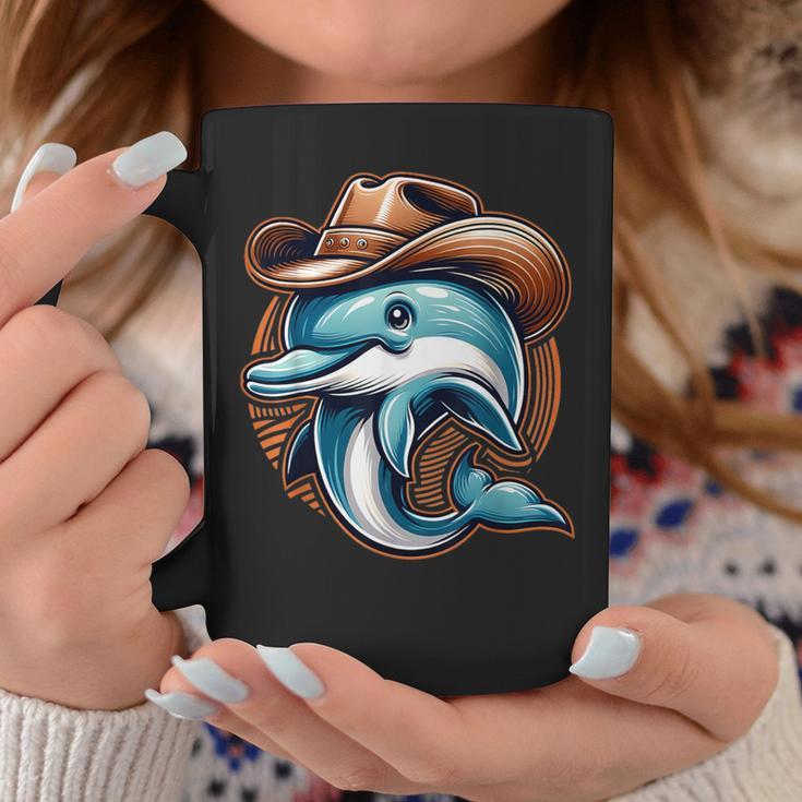 Wild Western Howdy Dolphin Sea Ocean Animal Lover Cowboy Hat Coffee Mug Unique Gifts