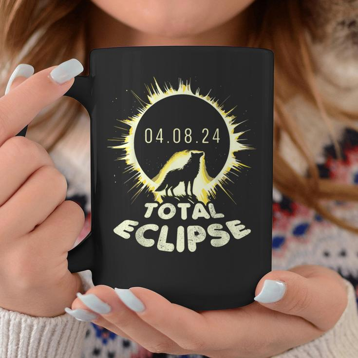 Wolf Fans Totality Solar Total Moon Eclipse 2024 Spring Men Coffee Mug Unique Gifts