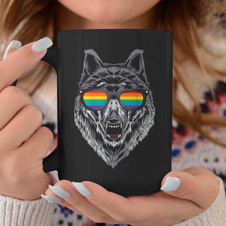 Wolf Rainbow Flag Sunglasses Lgbt Gay Pride Coffee Mug Unique Gifts