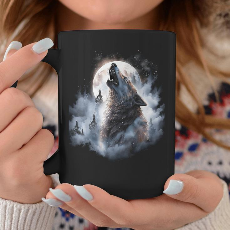 Wolves Howling At Moon Wolf Wild Animal Coffee Mug Unique Gifts