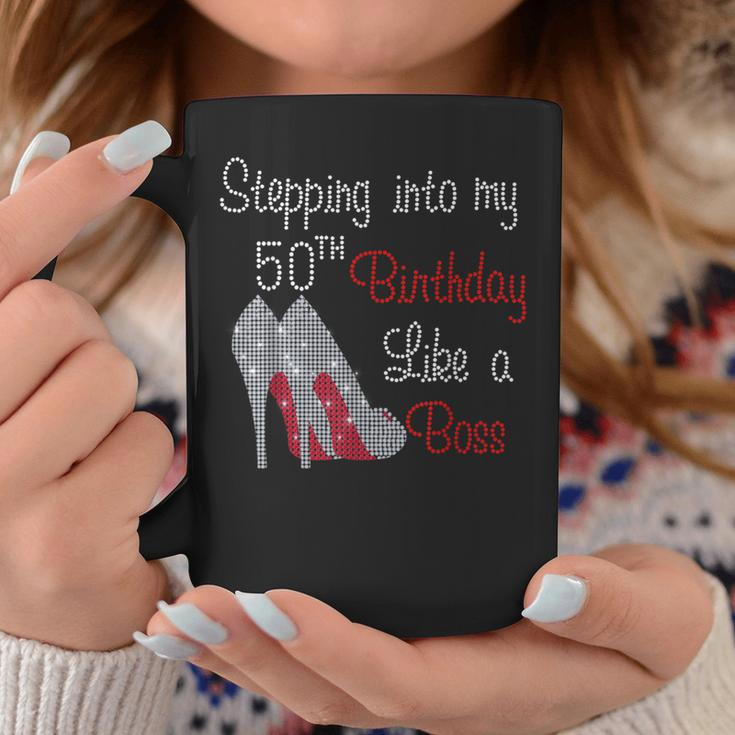 Women's Stepping Into My 50Th Birthday Like A Boss For Women Coffee Mug Unique Gifts