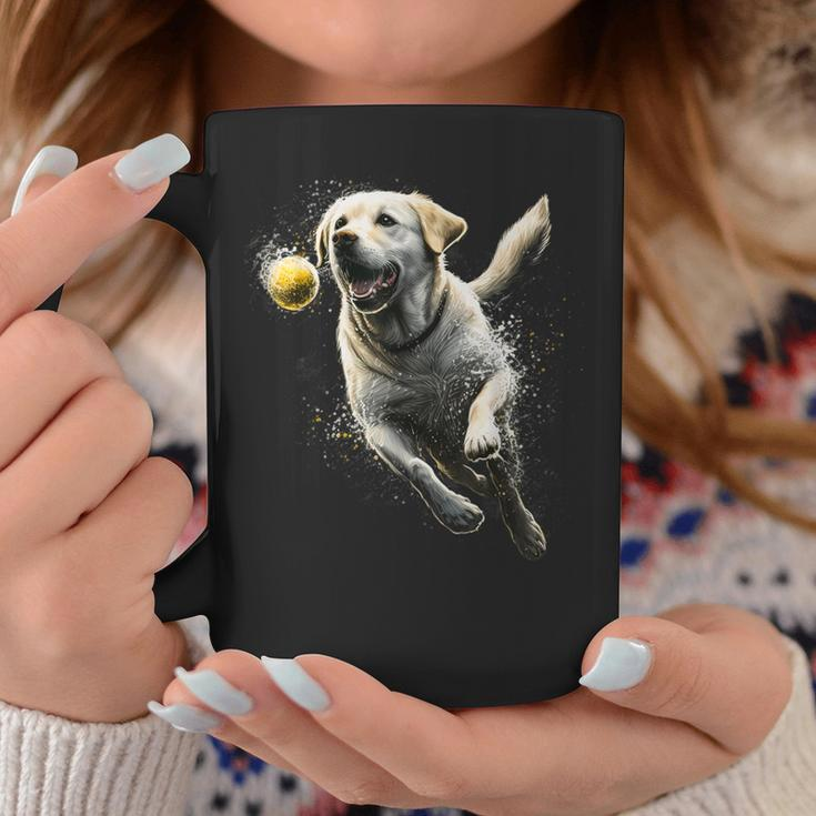 Yellow Labrador Retriever Chasing A Ball Labrador Retriever Coffee Mug Funny Gifts