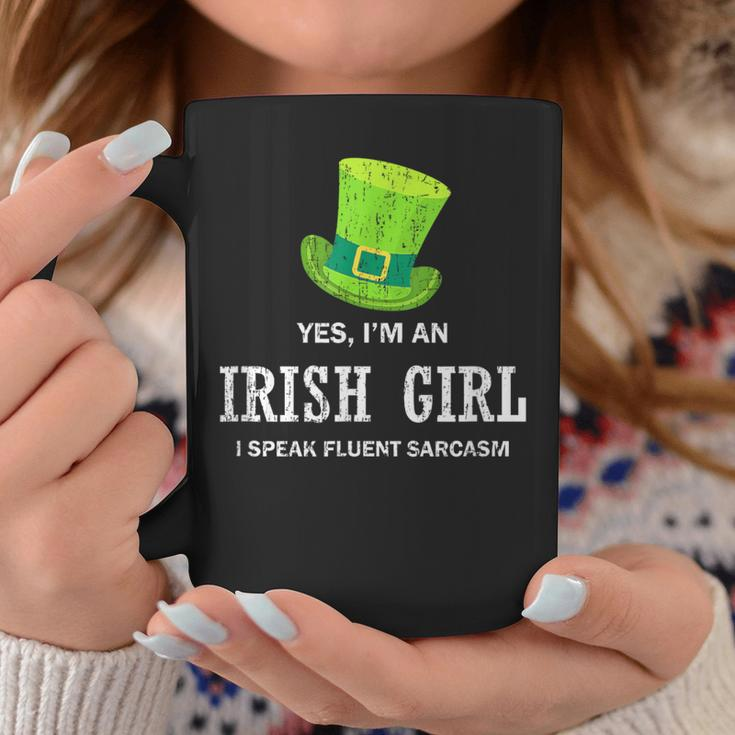Yes I’M An Irish Girl I Speak Fluent Sarcasm St Patrick's Coffee Mug Unique Gifts