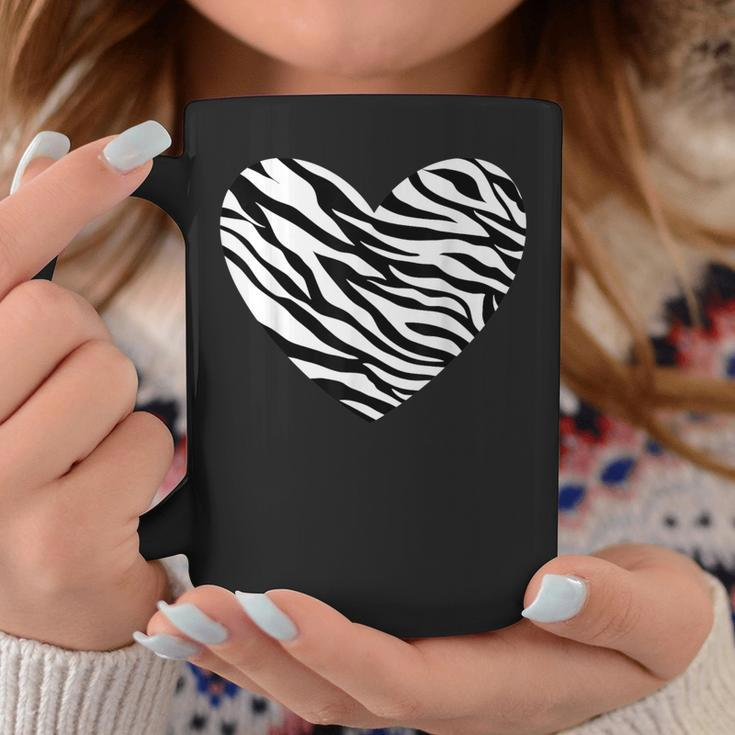 Zebra Fur Animal Skin Heart Print Waves Pattern Tassen Lustige Geschenke