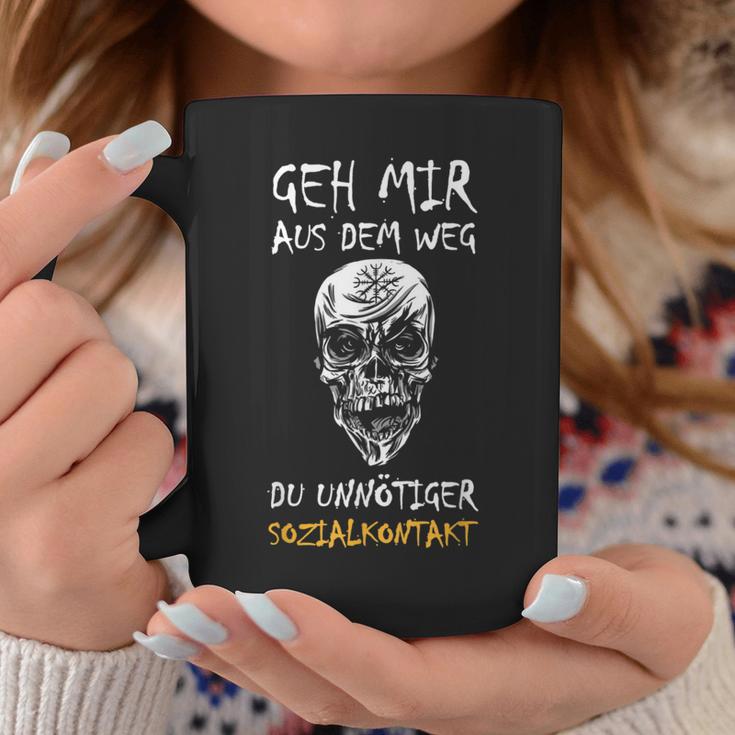 Zombie Skull Tassen - Vermeide unnötigen Sozialkontakt, Lustiges Motiv Lustige Geschenke