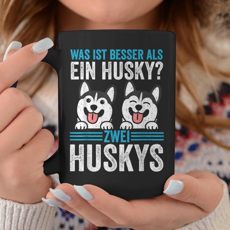 Zwei Husky Dog Husky Tassen Lustige Geschenke