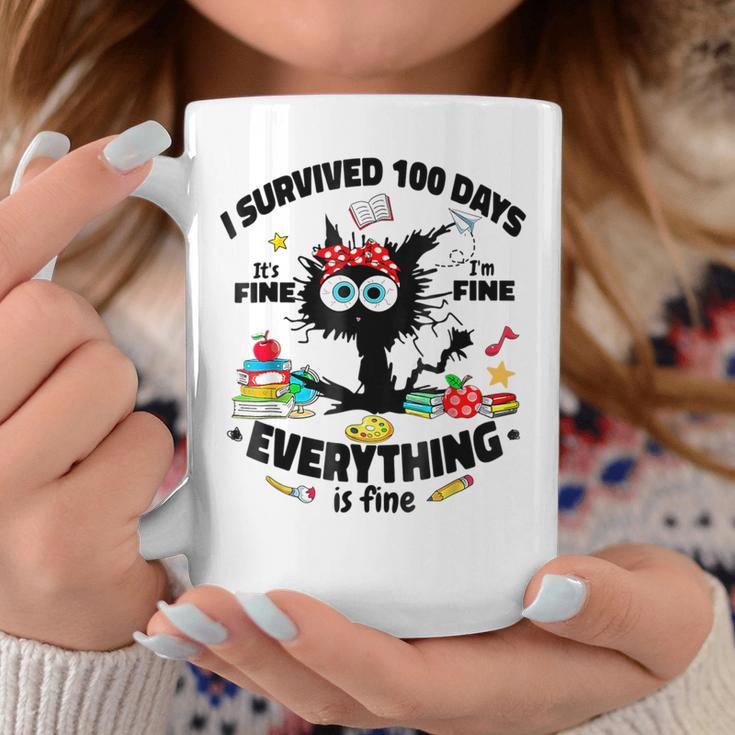 100Th Day Of School Its Fine Im Fine Everythings Is Fine Coffee Mug Unique Gifts