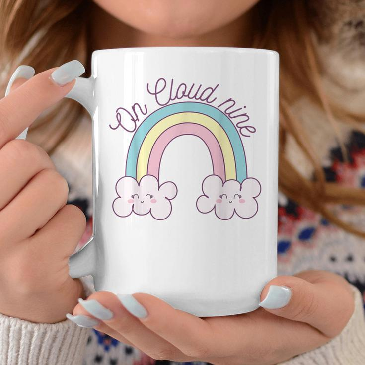 9Th Happy Birthday 9 Years Old Girl Rainbow On Cloud Nine Coffee Mug Funny Gifts