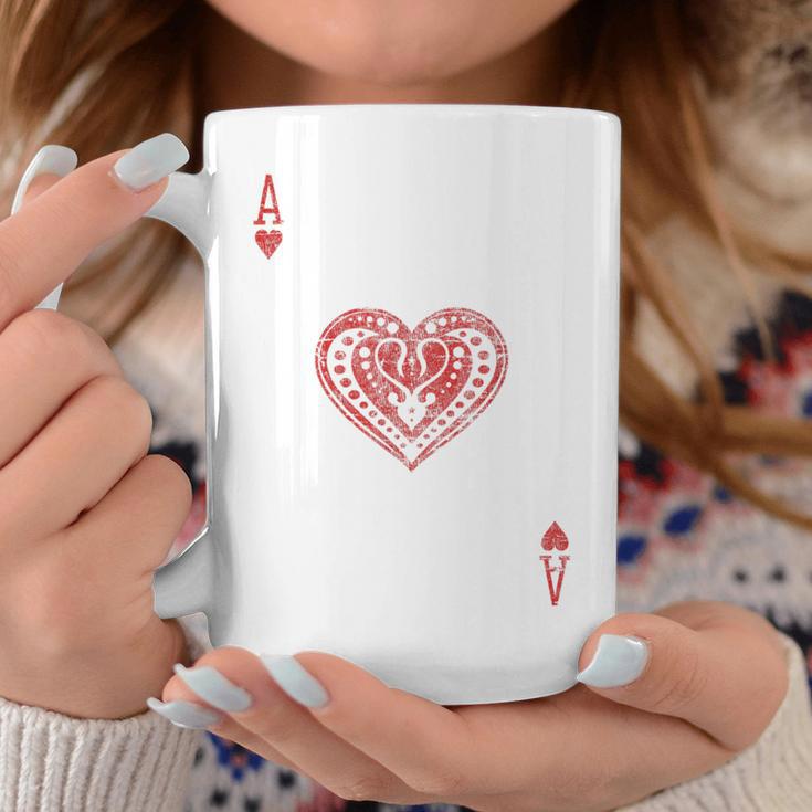 Ace Of Hearts Playing Card Costume Poker Distressed Coffee Mug Unique Gifts