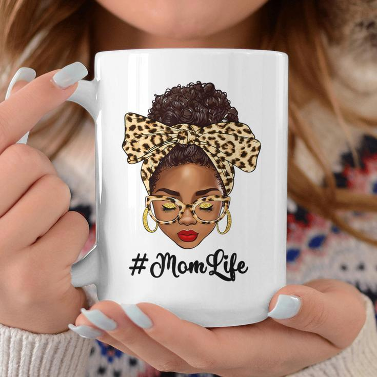 Afro Woman Messy Bun Black Mom Life Mother's Day Coffee Mug Personalized Gifts