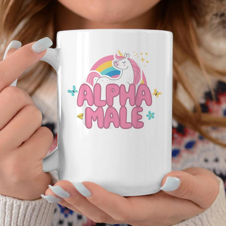 Alpha Male Unicorn Rainbow Ironic Sarcastic Humor Coffee Mug Unique Gifts