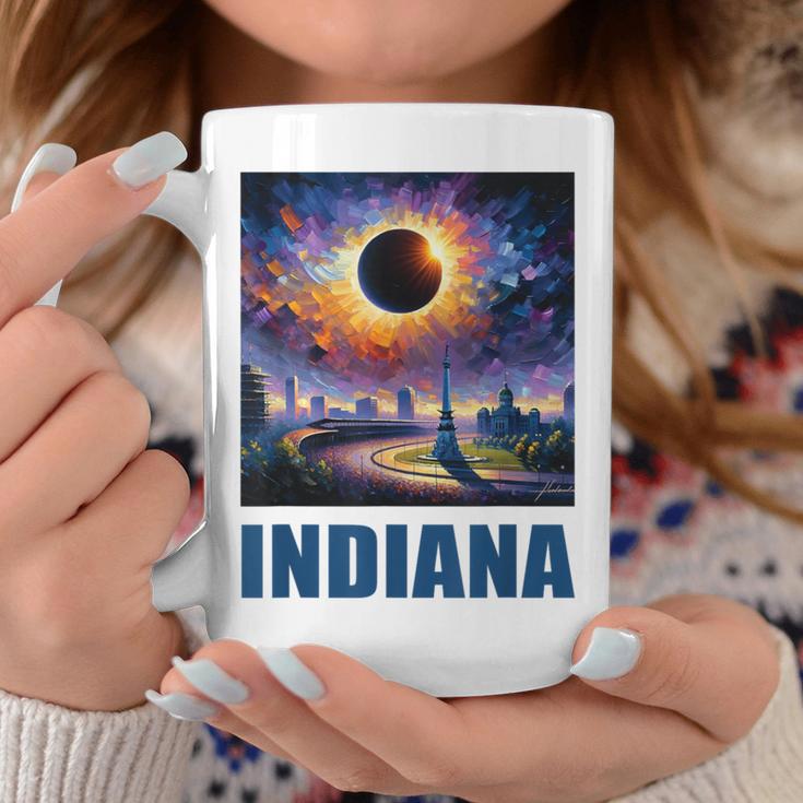 Artwork Inspired By Total Solar Eclipse 2024 Indiana Coffee Mug Unique Gifts