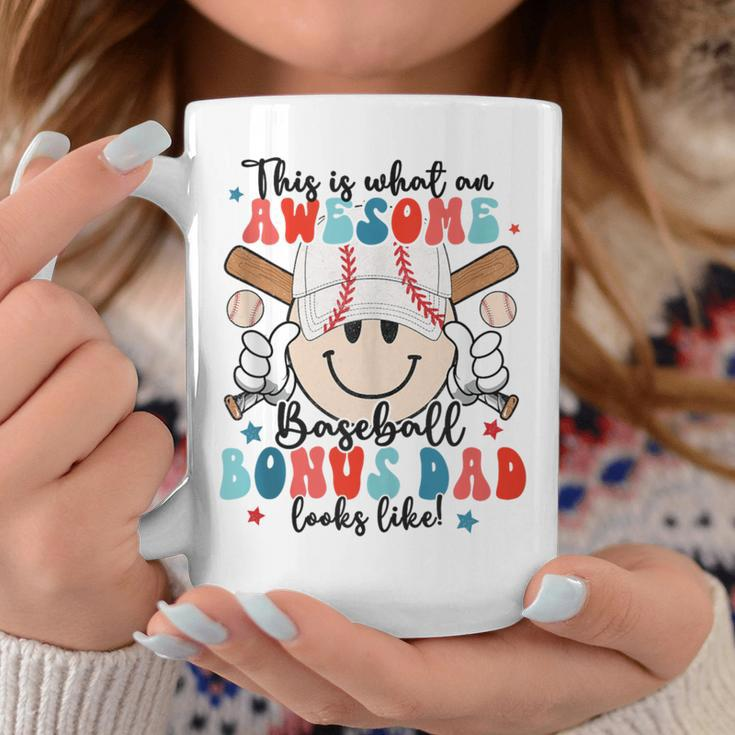 Awesome Baseball Bonus Dad Looks Like Smile Face Fathers Day Coffee Mug Funny Gifts