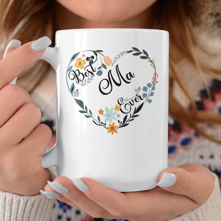 Best Ma Ever Heart Flower Blessed Grandma Mother's Day Coffee Mug Unique Gifts