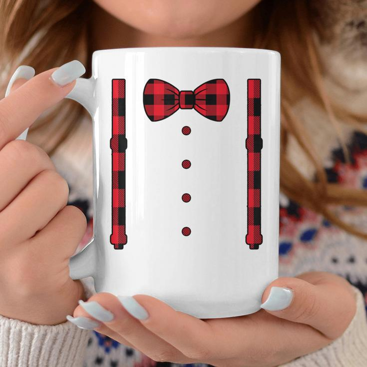 Buffalo Plaid Hearts Bow Tie & Suspenders Valentine's Day Coffee Mug Unique Gifts