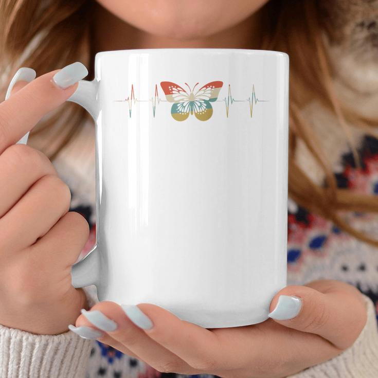 Butterfly Watching Heartbeat Retro Ecg Ekg Coffee Mug Unique Gifts