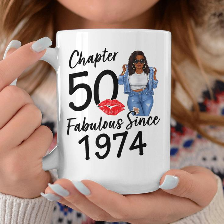 Chapter 50 Fabulous Since 1974 50Th Birthday Black Girl Coffee Mug Unique Gifts
