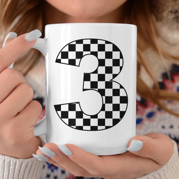 Checkered Birthday 3 Three Race Car 3Rd Birthday Racing Car Coffee Mug Unique Gifts