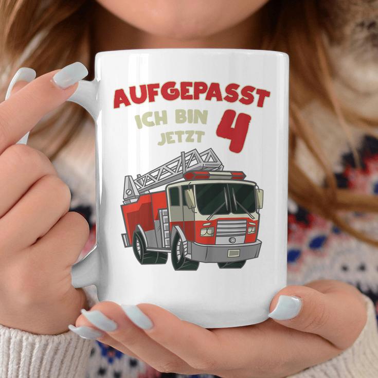 Children's Birthday Feuerwehr Aufgepasst Ich Bin Jetzt 4 Jahre Fire Brigade Tassen Lustige Geschenke